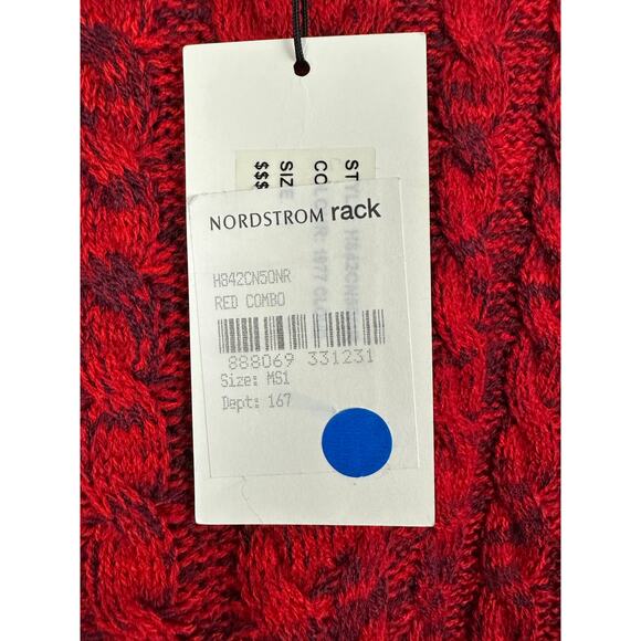 Womens NWT John & Jenn Red Gray Blend Cable Knit Sweater Casual Career Size M - Picture 6 of 8